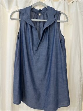 J. Crew Navy Chambray Sleeveless Tunic